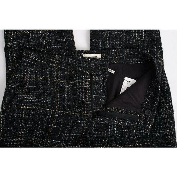 L'Agence Womens Logan Tweed Trousers Pants High Rise Cropped Black Size 2 NWT - Picture 7 of 10